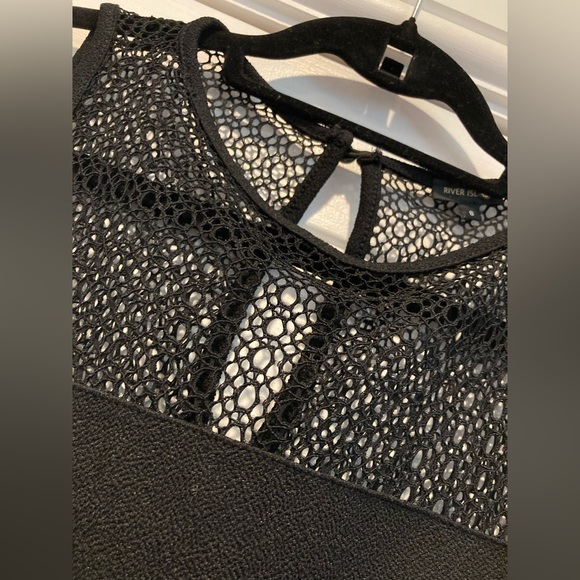 River Island black lace panel bodycon dress ladies size 8 - Picture 5 of 6